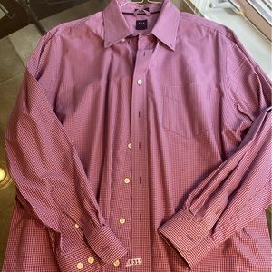Men’s XL purple check button down long sleeve shirt, Classic fit